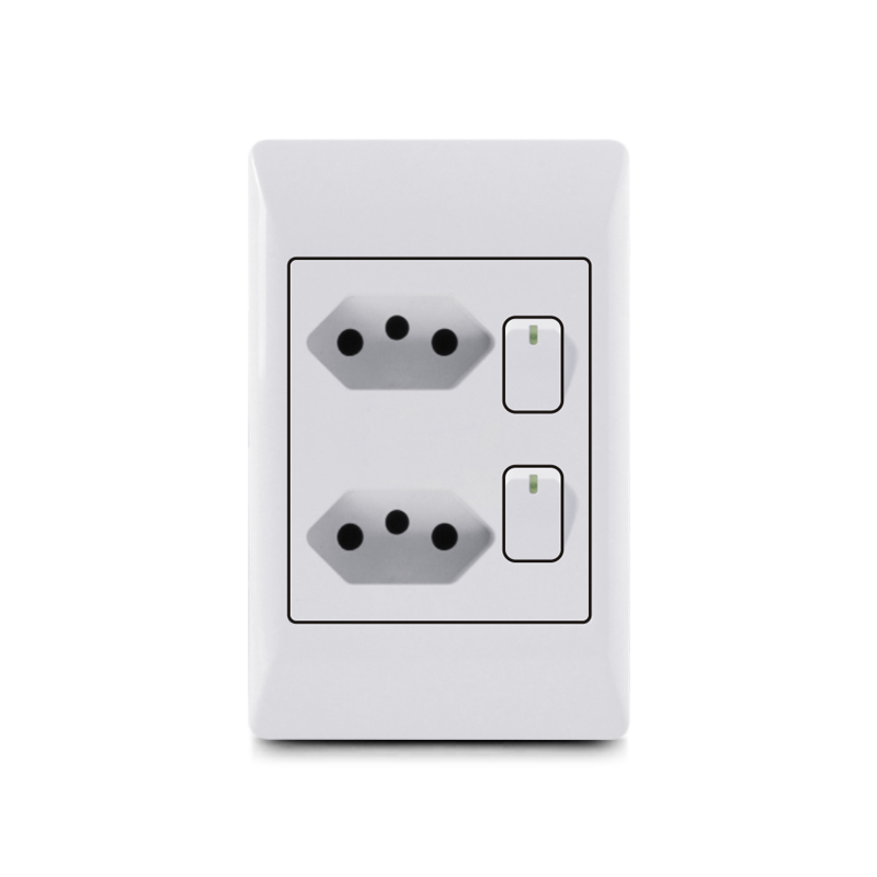 South Africa switch,2 lever+2 brazil socket,switch socket