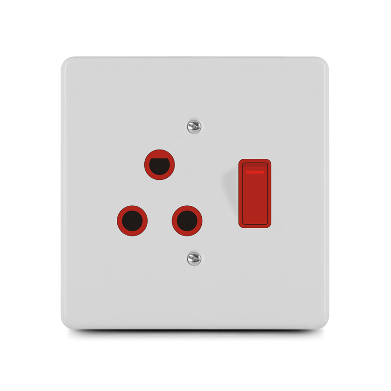  2 lever switch+double 16A socket(4×4)